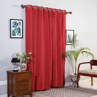 Jacquard weave cotton door curtain (7 x 3 feet) (single