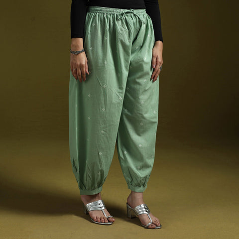 Jacquard weave cotton elasticated afghani salwar 01