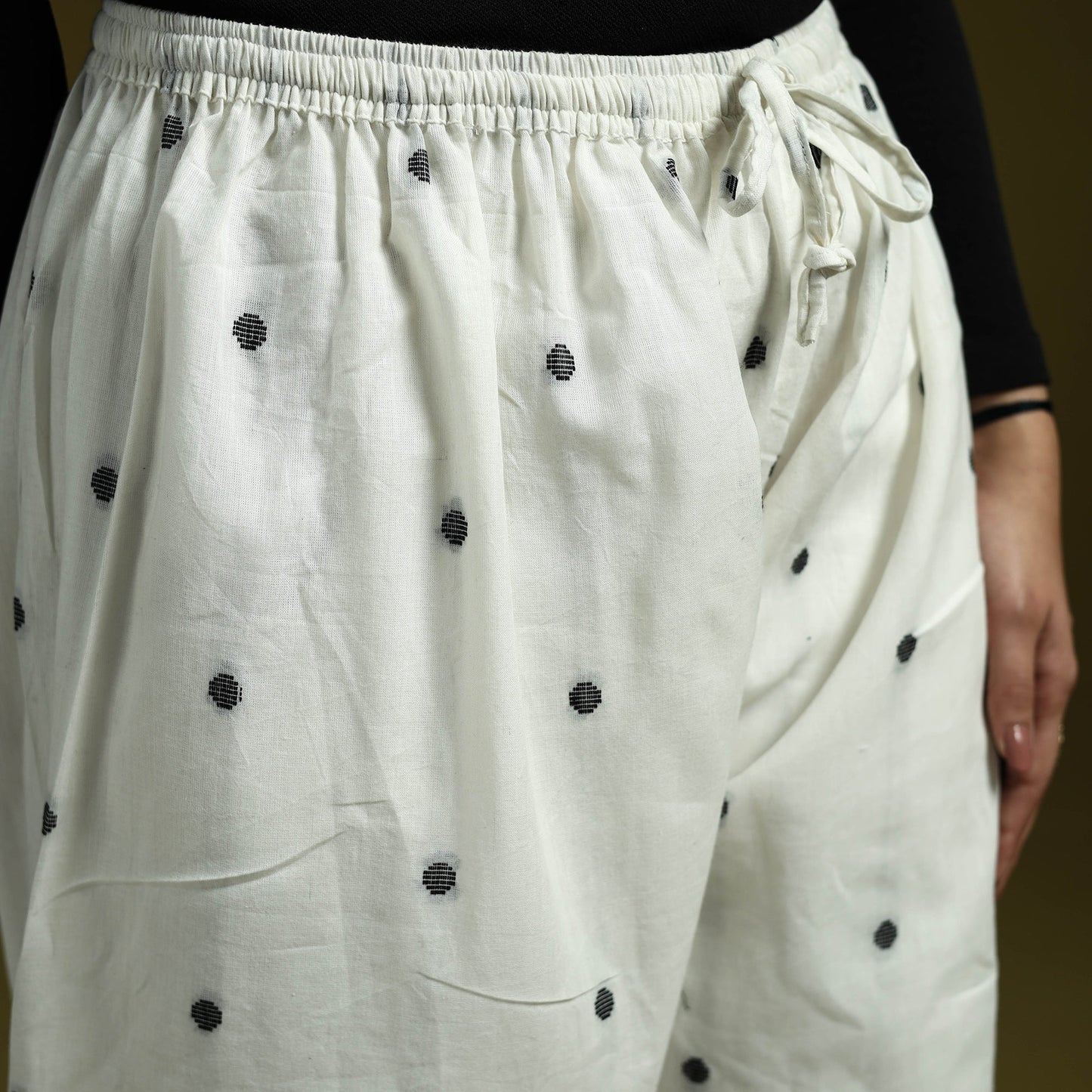 Jacquard weave cotton elasticated afghani salwar 04