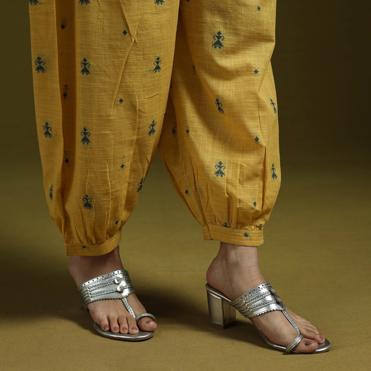 Jacquard weave cotton elasticated afghani salwar 06