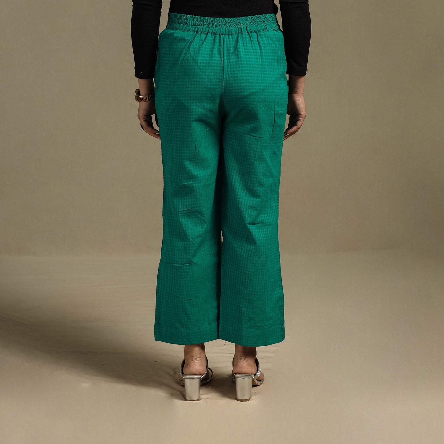 Jacquard weave cotton elasticated palazzo 02 - s