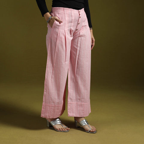 Jacquard weave cotton elasticated palazzo 22 - handcrafted