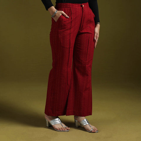 Jacquard weave cotton elasticated palazzo 23 - handcrafted