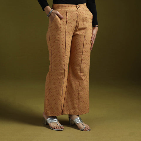 Jacquard weave cotton elasticated palazzo 25 - handcrafted