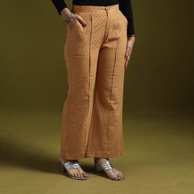 Jacquard weave cotton elasticated palazzo 25 - handcrafted