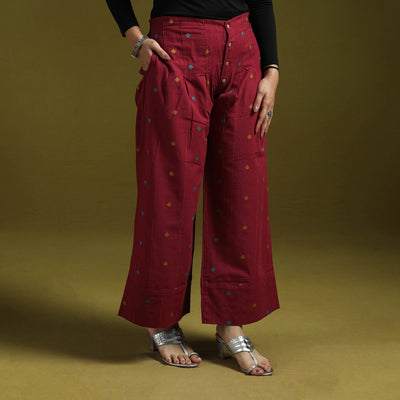 Jacquard weave cotton elasticated palazzo 26 - handcrafted