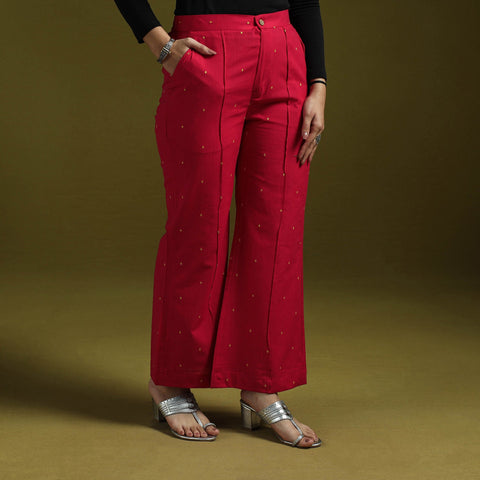 Jacquard weave cotton elasticated palazzo 27 - handcrafted