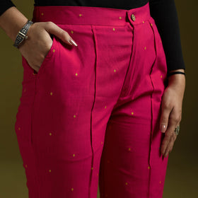 Jacquard weave cotton elasticated palazzo 27 - handcrafted