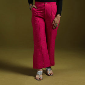 Jacquard weave cotton elasticated palazzo 27 - handcrafted