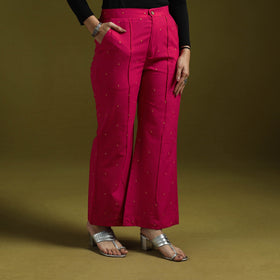 Jacquard weave cotton elasticated palazzo 27 - handcrafted