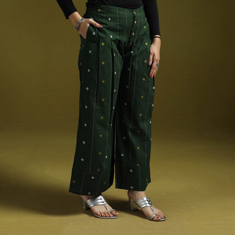 Jacquard weave cotton elasticated palazzo 29 - handcrafted