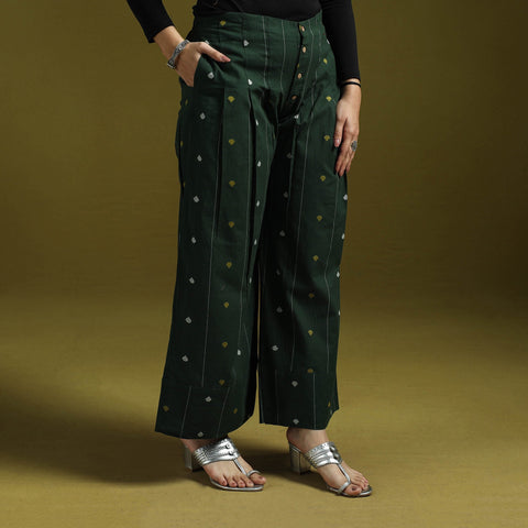 Jacquard weave cotton elasticated palazzo 29 - handcrafted