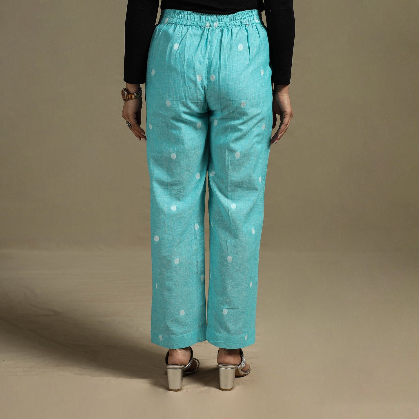 Jacquard weave cotton elasticated palazzo 39 - s