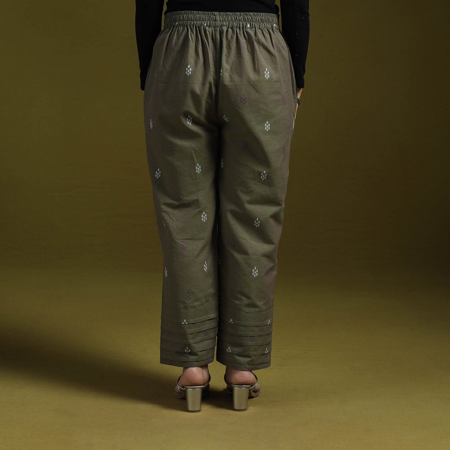 Jacquard weave cotton elasticated pant 15 - handcrafted