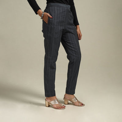 Jacquard weave cotton elasticated pant 15 - s - handcrafted