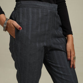 Jacquard weave cotton elasticated pant 15 - s - handcrafted
