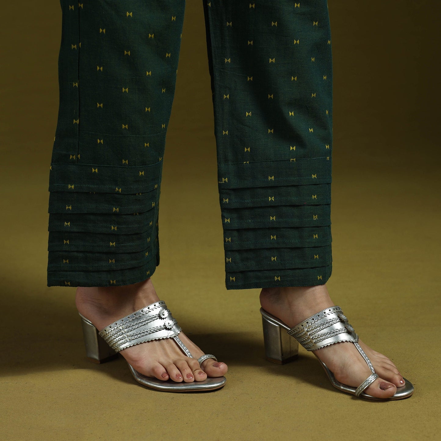 Jacquard weave cotton elasticated pant 17 - handcrafted