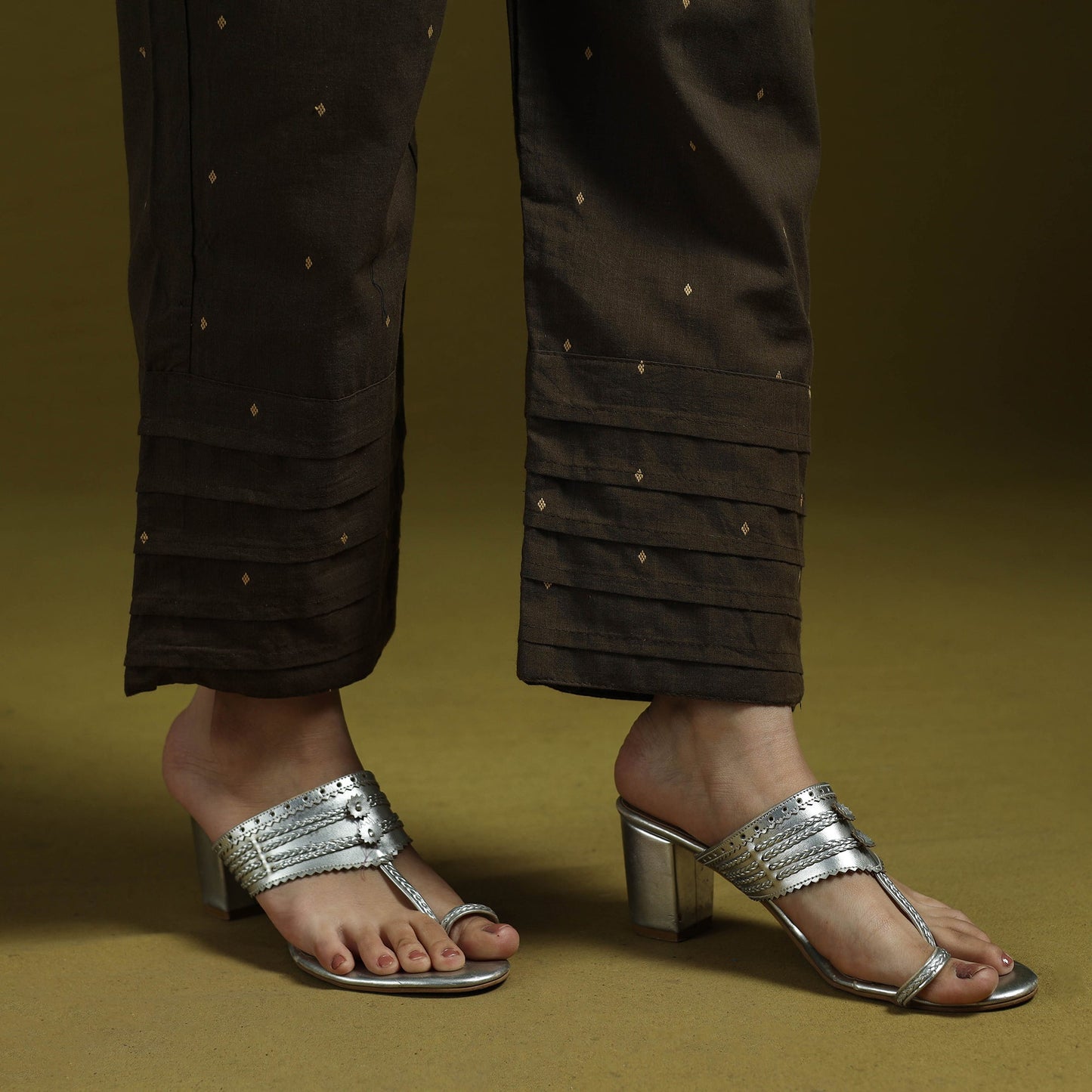 Jacquard weave cotton elasticated pant 18 - handcrafted