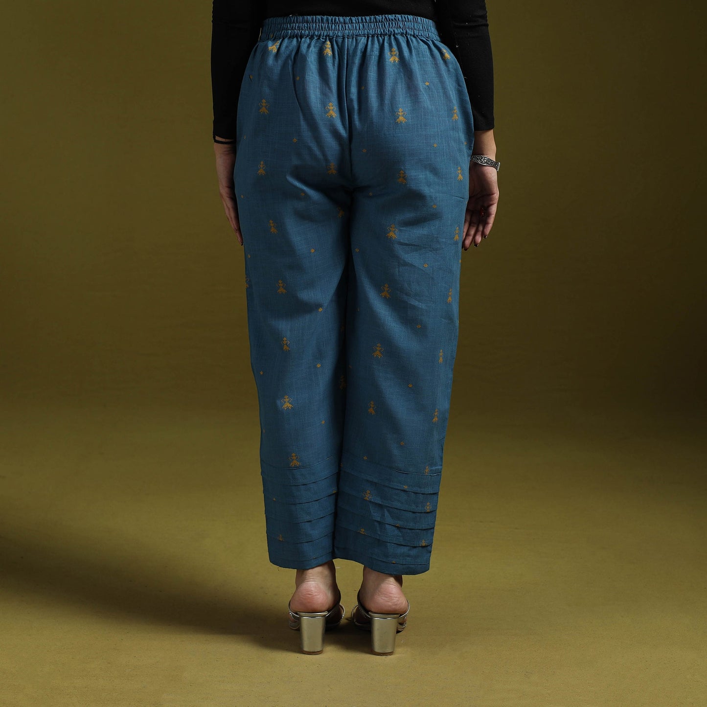 Jacquard weave cotton elasticated pant 19 - handcrafted