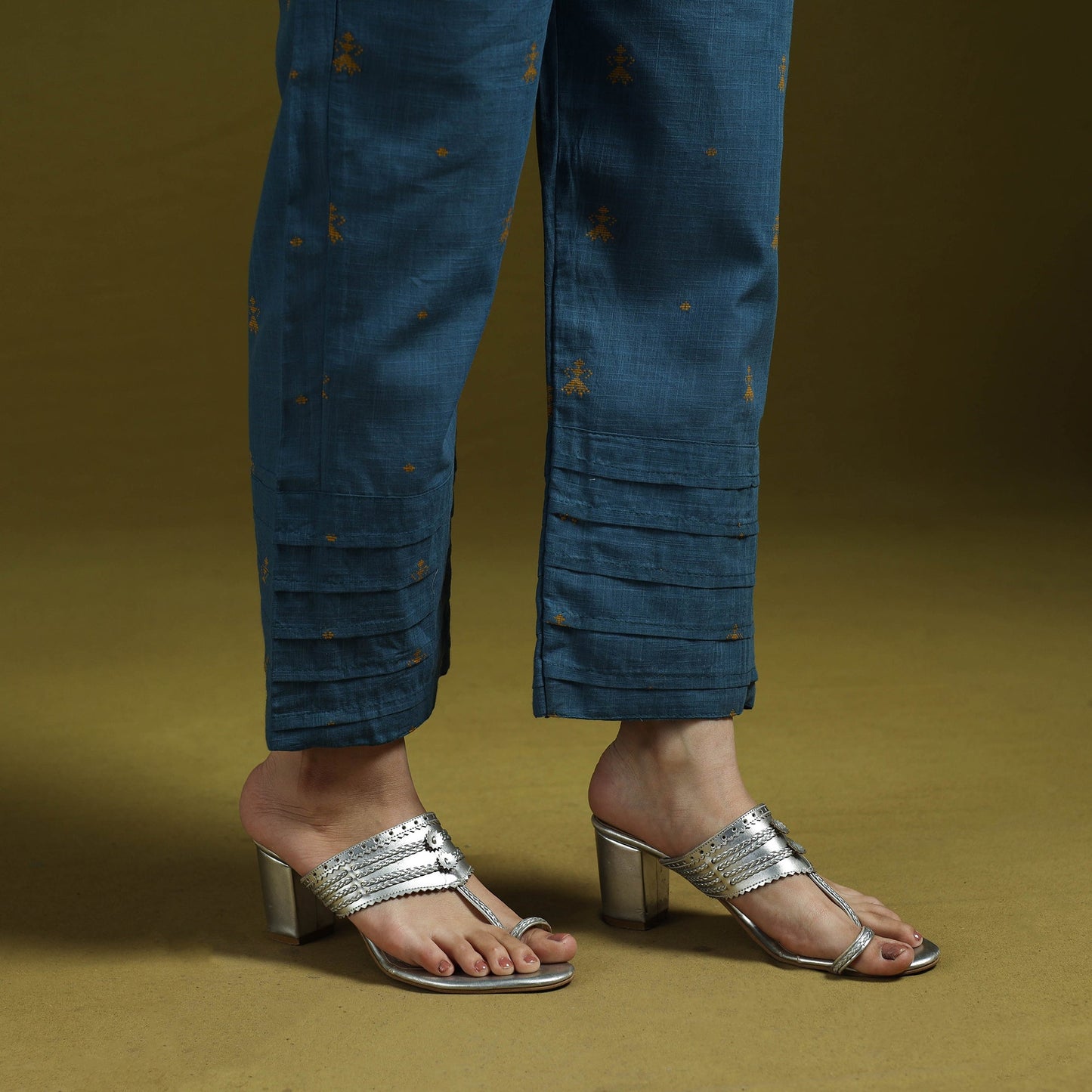 Jacquard weave cotton elasticated pant 19 - handcrafted