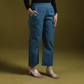 Jacquard weave cotton elasticated pant 19 - handcrafted