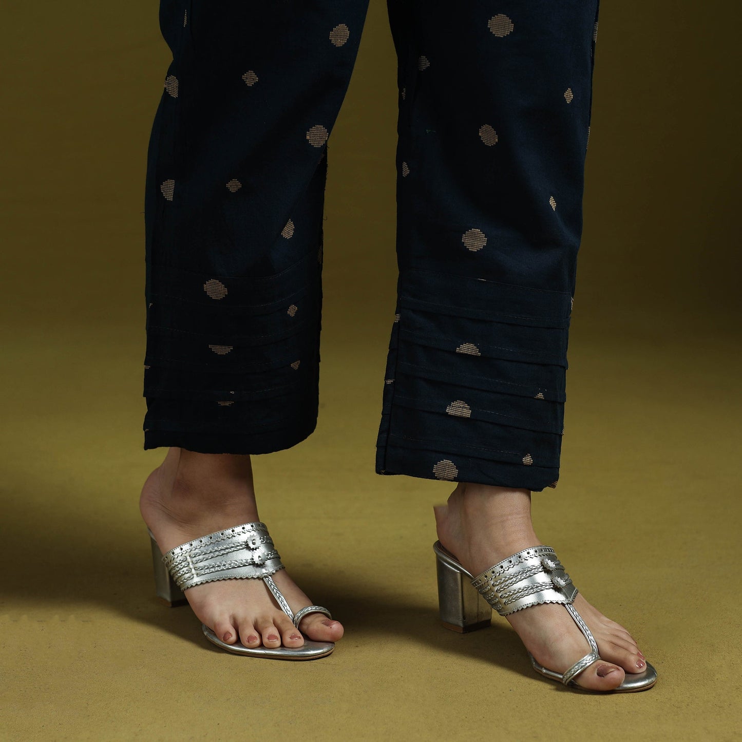 Jacquard weave cotton elasticated pant 20 - handcrafted