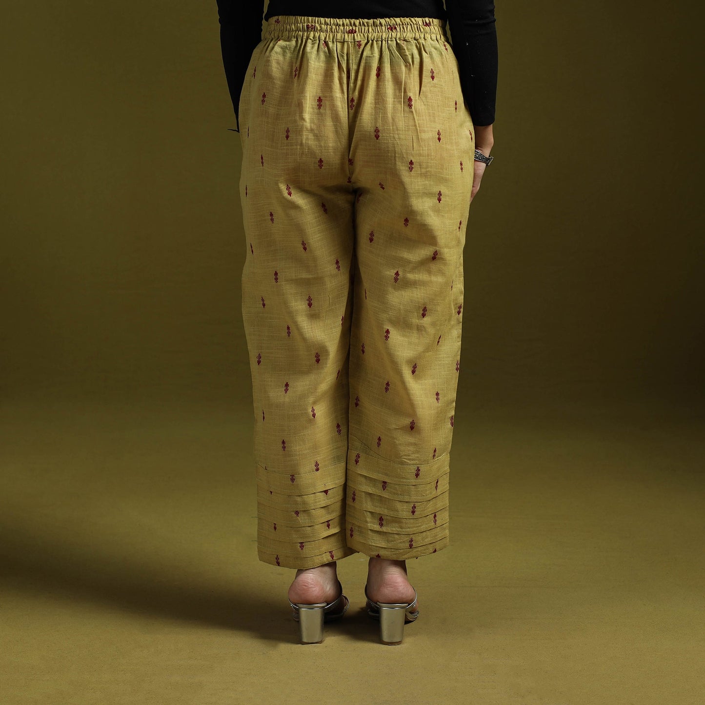Jacquard weave cotton elasticated pant 21 - handcrafted