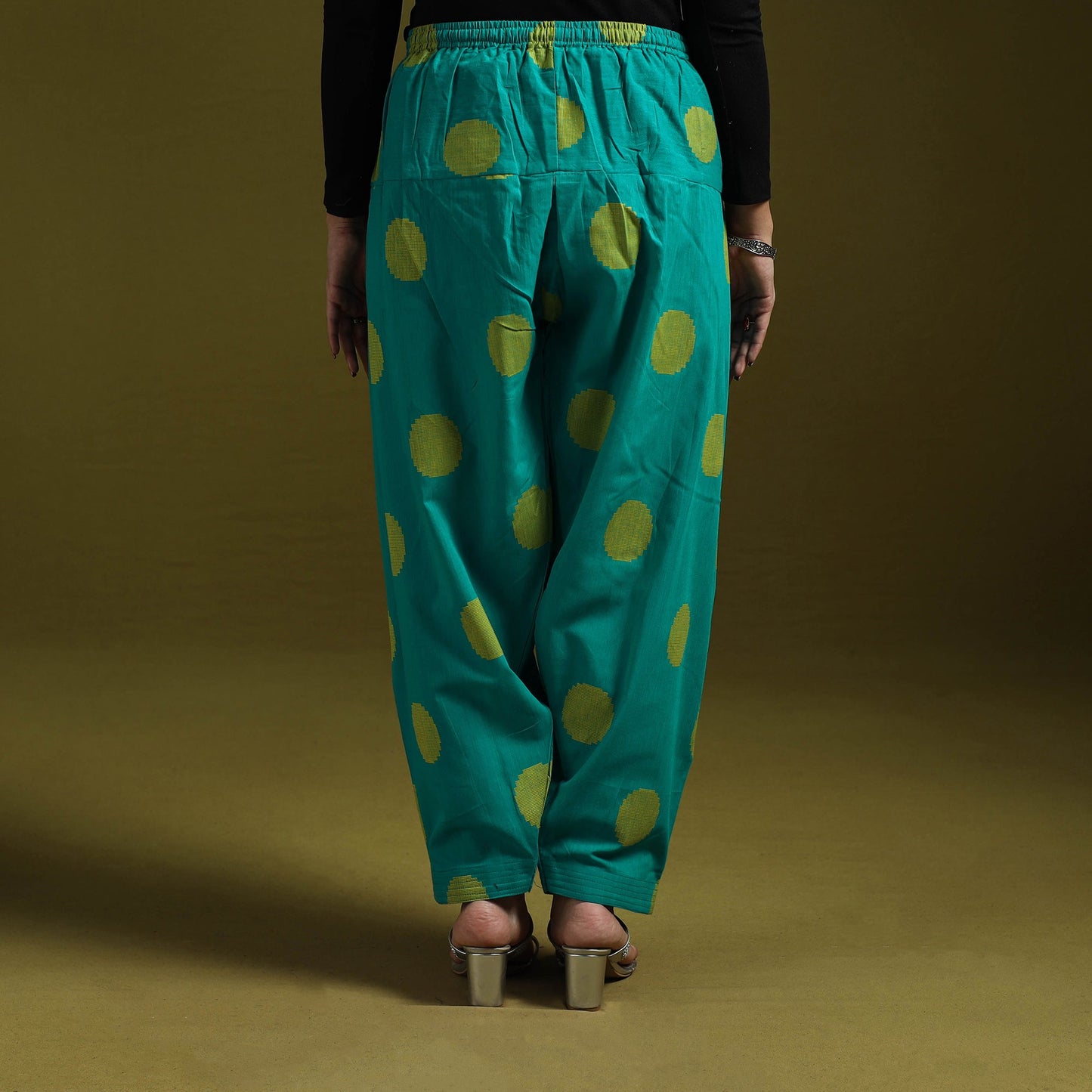 Jacquard weave cotton elasticated salwar 08 - handcrafted