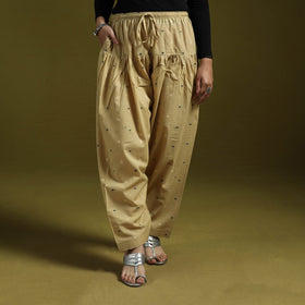 Jacquard weave cotton elasticated salwar 11 - handcrafted