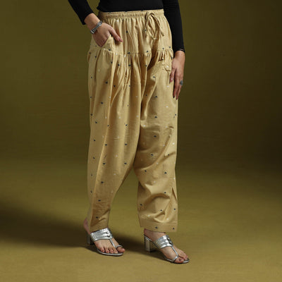 Jacquard weave cotton elasticated salwar 11 - handcrafted