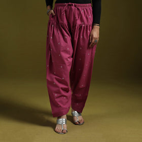 Jacquard weave cotton elasticated salwar 12 - handcrafted