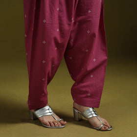 Jacquard weave cotton elasticated salwar 12 - handcrafted