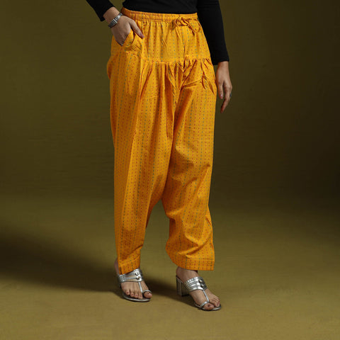 Jacquard weave cotton elasticated salwar 13 - handcrafted