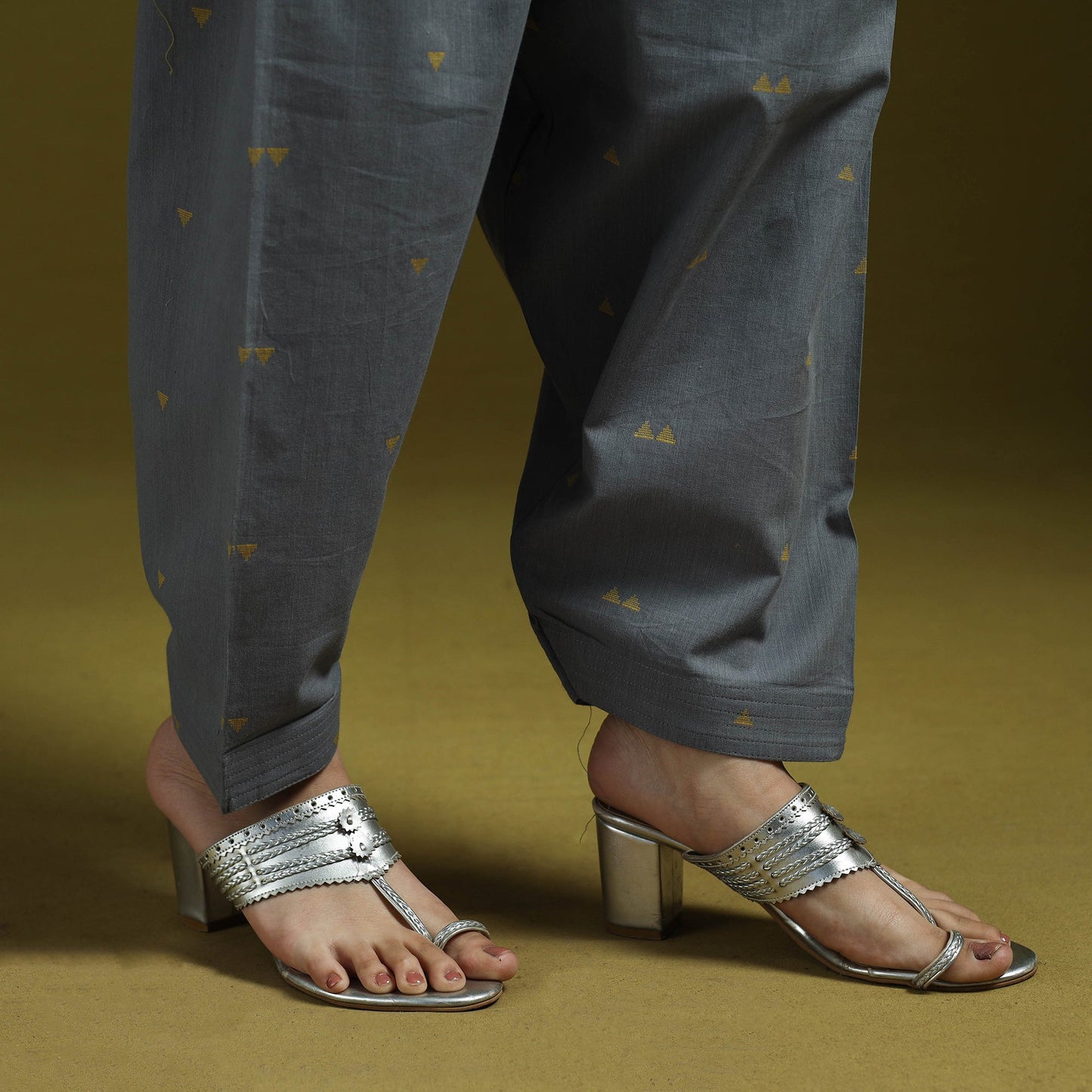 Jacquard weave cotton elasticated salwar 14 - handcrafted