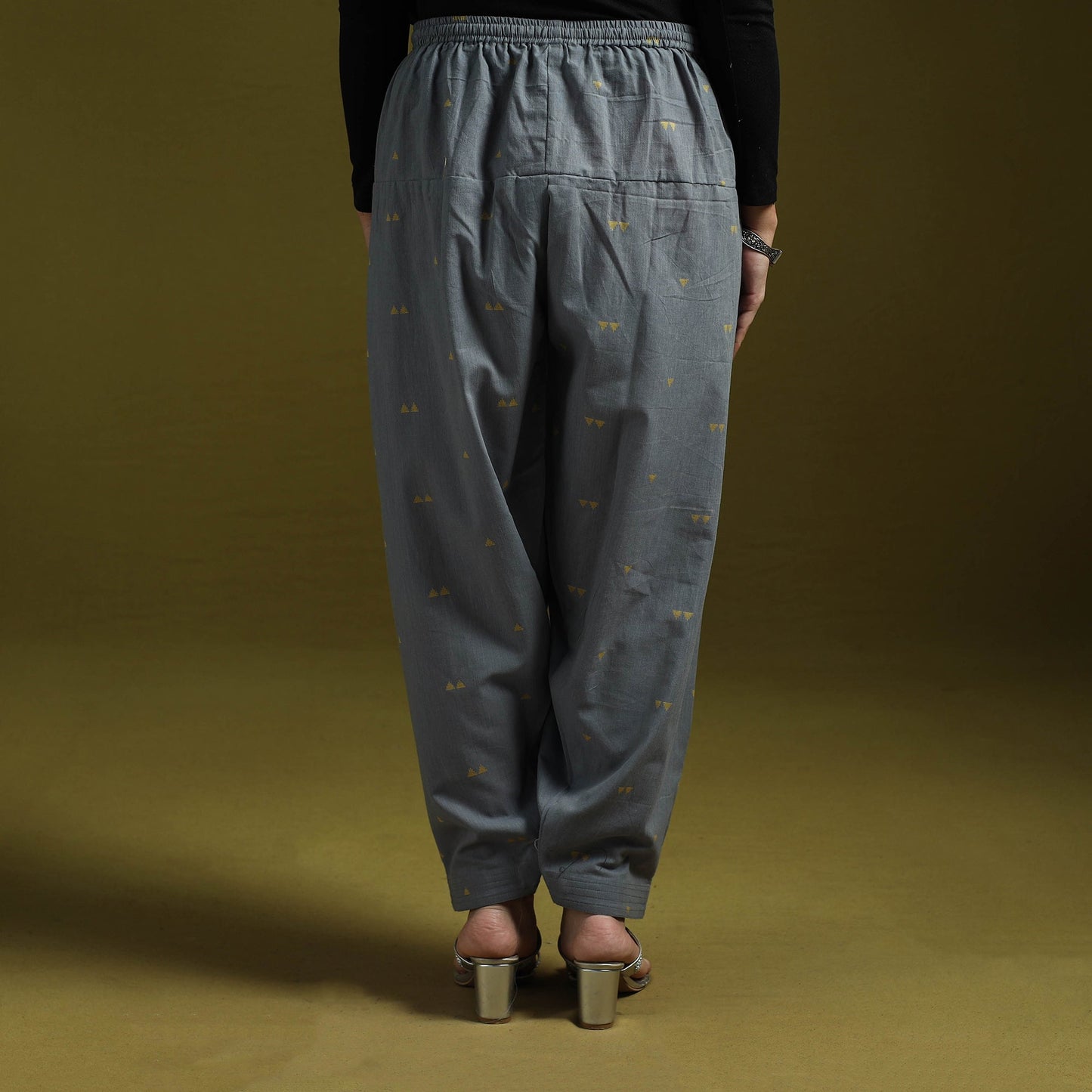 Jacquard weave cotton elasticated salwar 14 - handcrafted