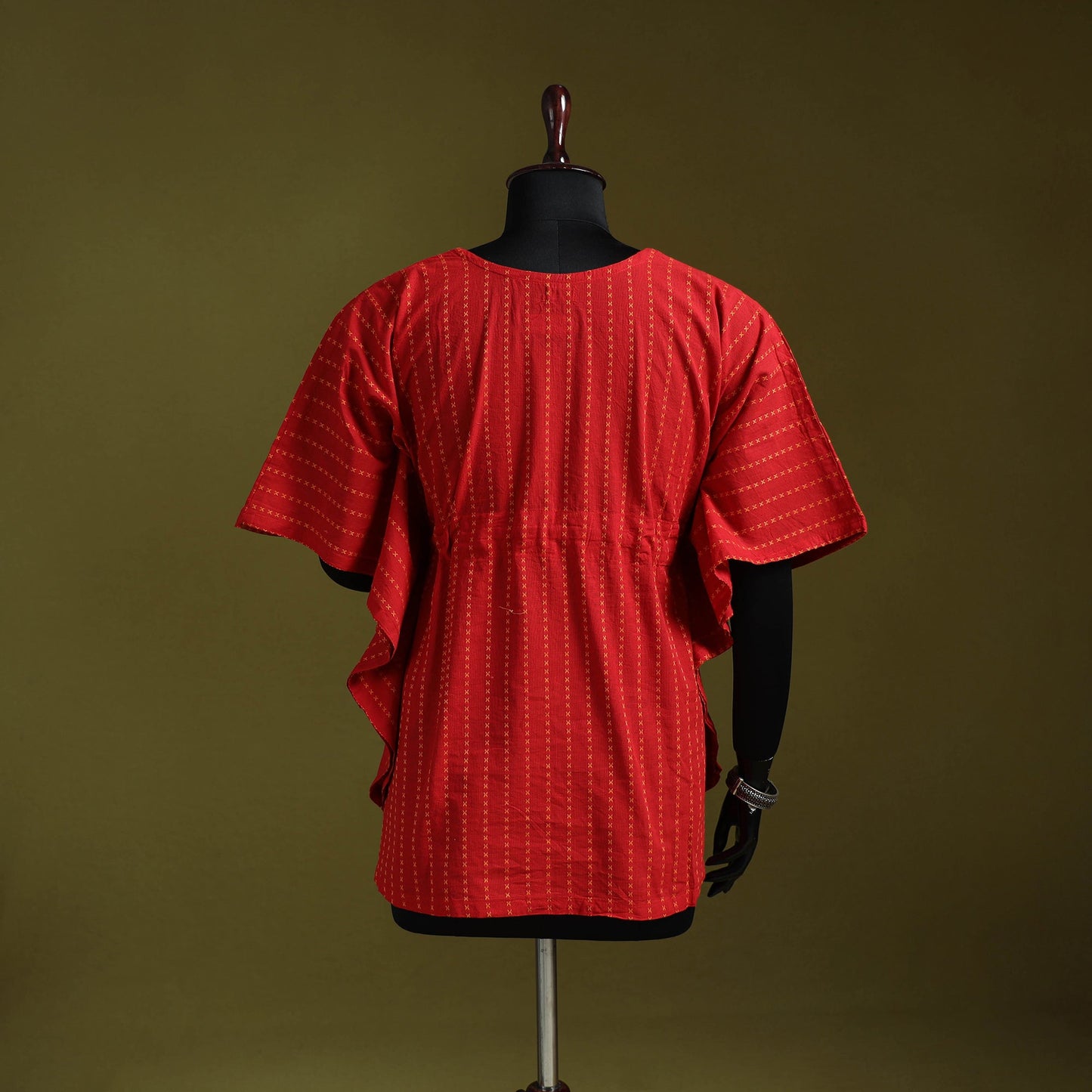 Jacquard weave cotton kaftan (short) 02 - handcrafted