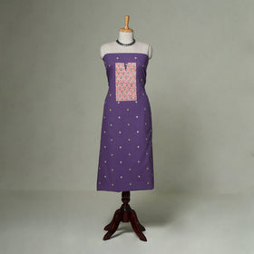 Jacquard weave cotton patchwork unstitched kurta material