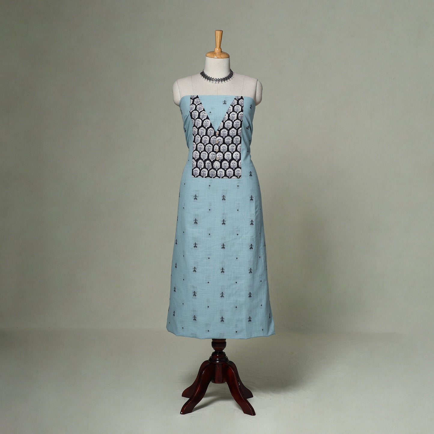 Jacquard weave cotton patchwork unstitched kurta material