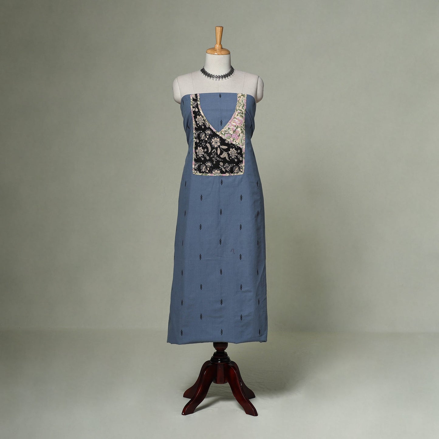 Jacquard weave cotton patchwork unstitched kurta material