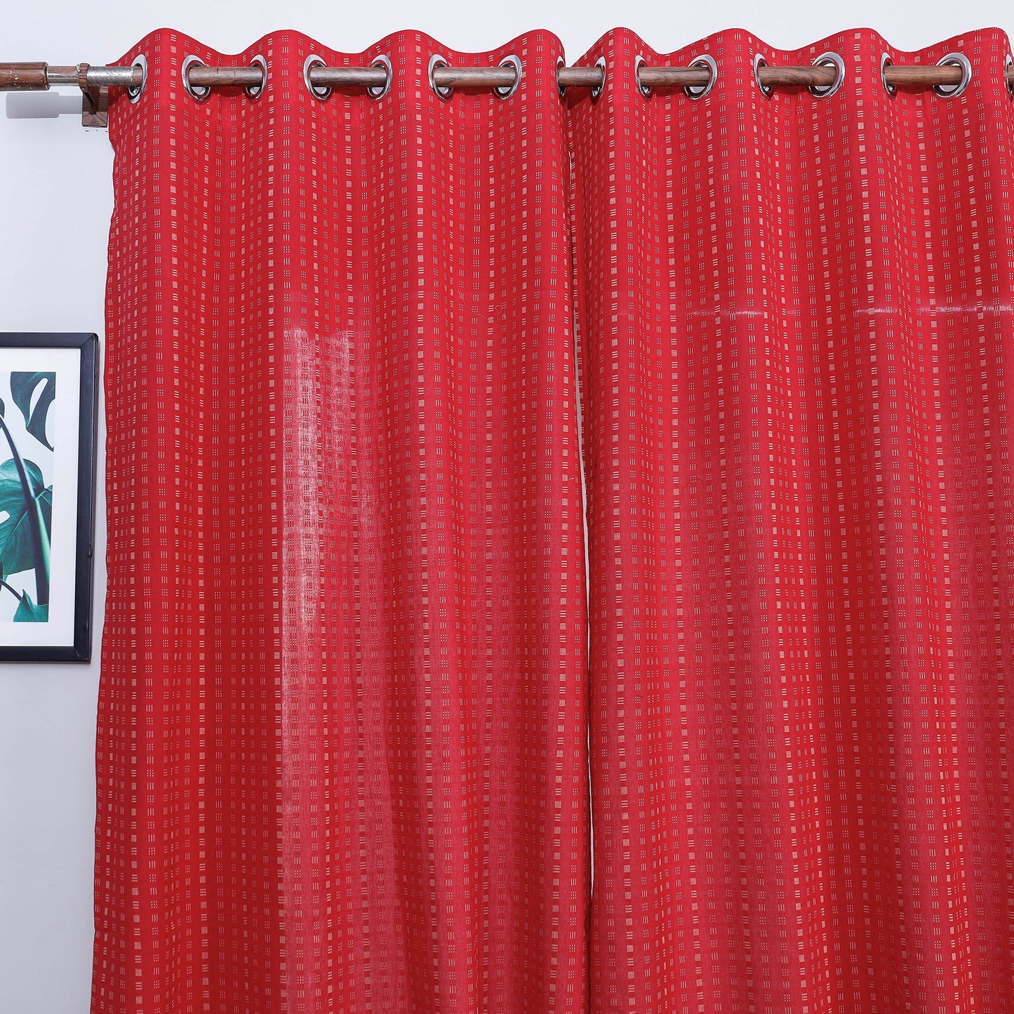 Jacquard weave cotton window curtain (5 x 3 feet) (single