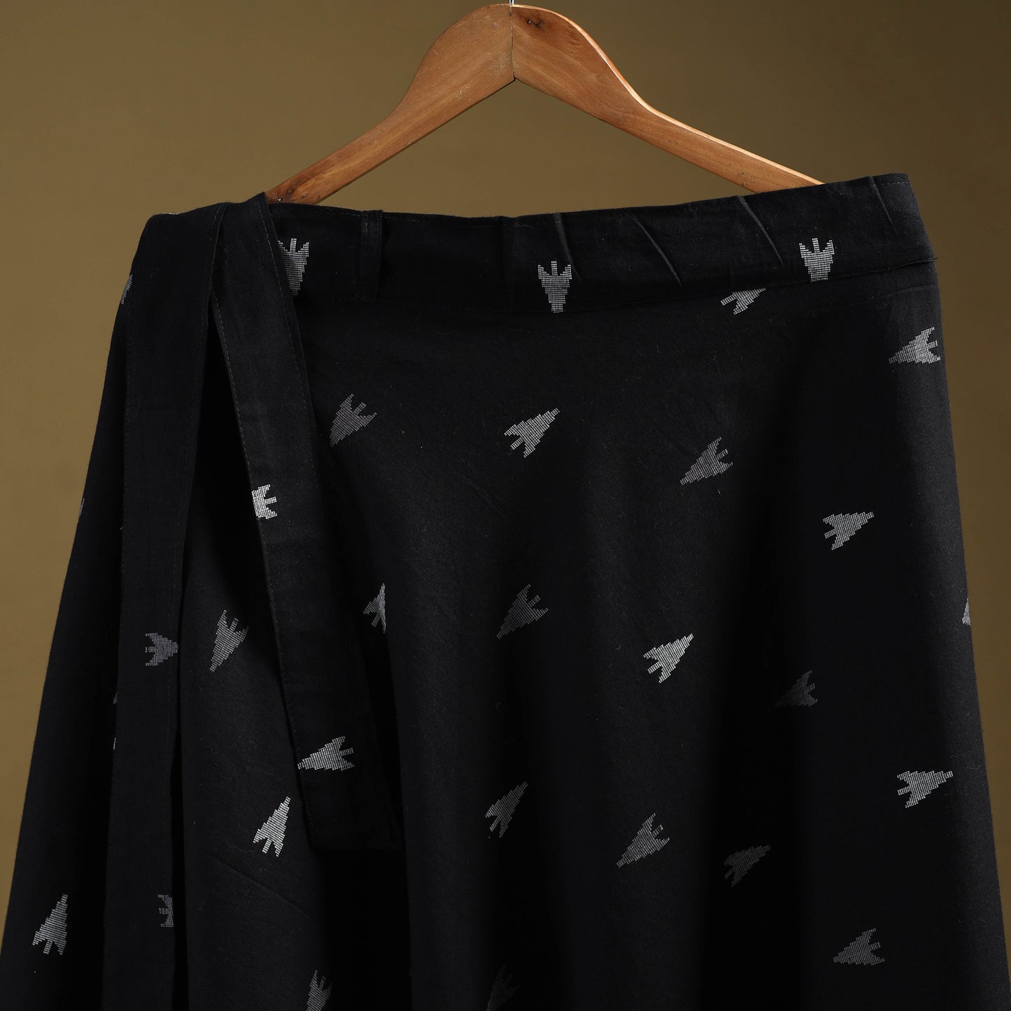 Jacquard weave cotton wrap around skirt 01 - handcrafted