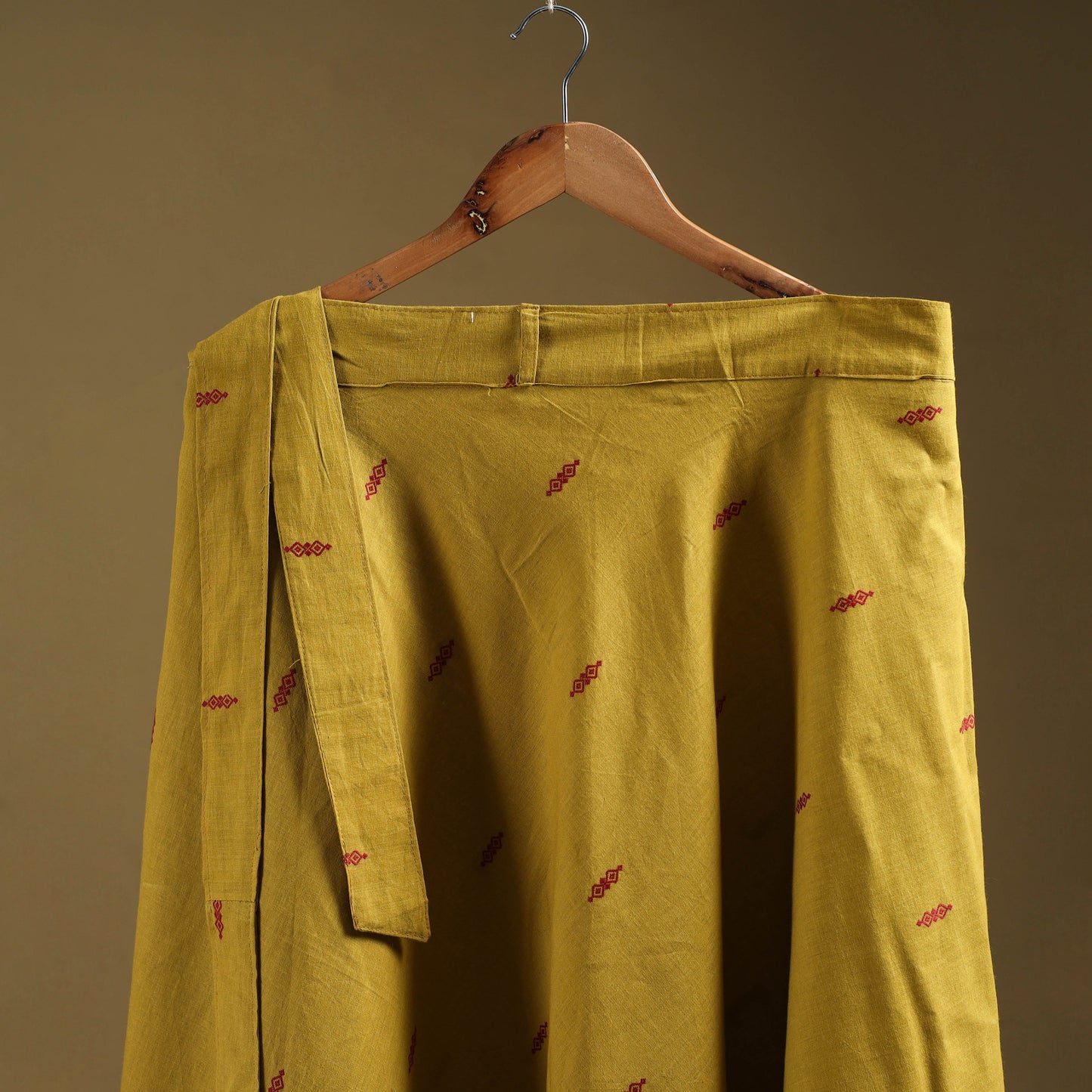 Jacquard weave cotton wrap around skirt 16 - handcrafted