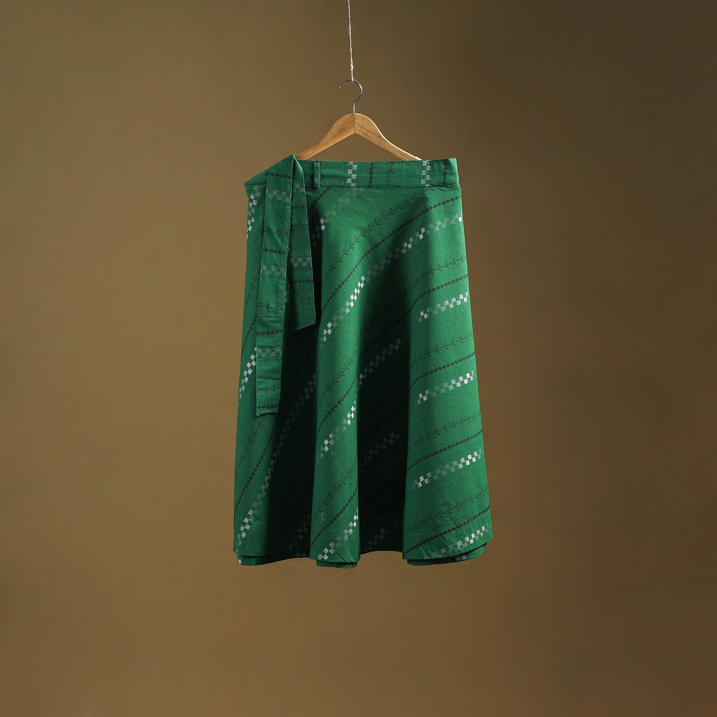 Jacquard weave cotton wrap around skirt 25 - handcrafted