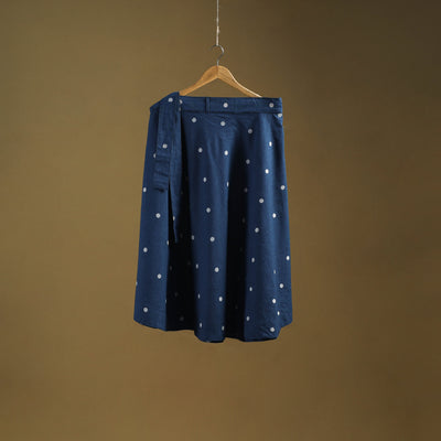 Jacquard weave cotton wrap around skirt 29 - handcrafted