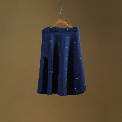 Jacquard weave cotton wrap around skirt 30 - handcrafted