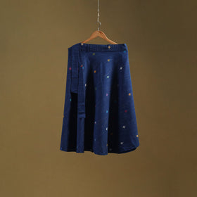 Jacquard weave cotton wrap around skirt 30 - handcrafted