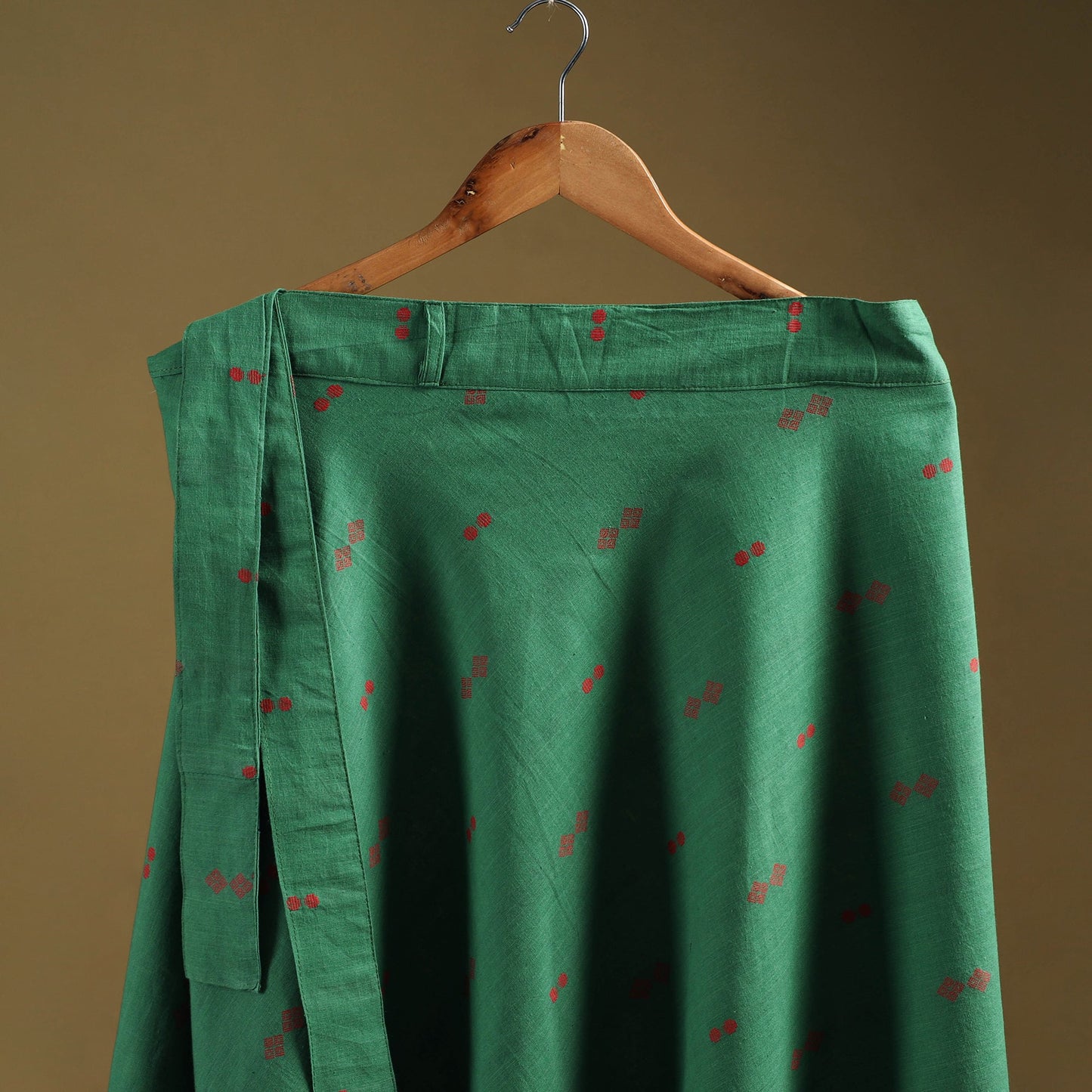 Jacquard weave cotton wrap around skirt 32 - handcrafted