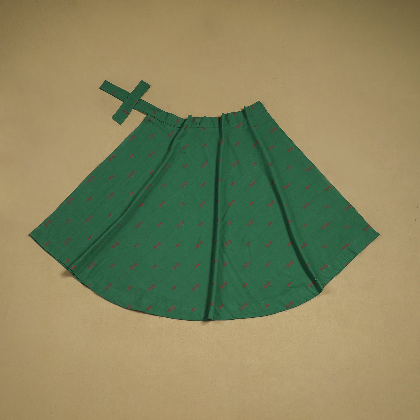 Jacquard weave cotton wrap around skirt 32 - handcrafted