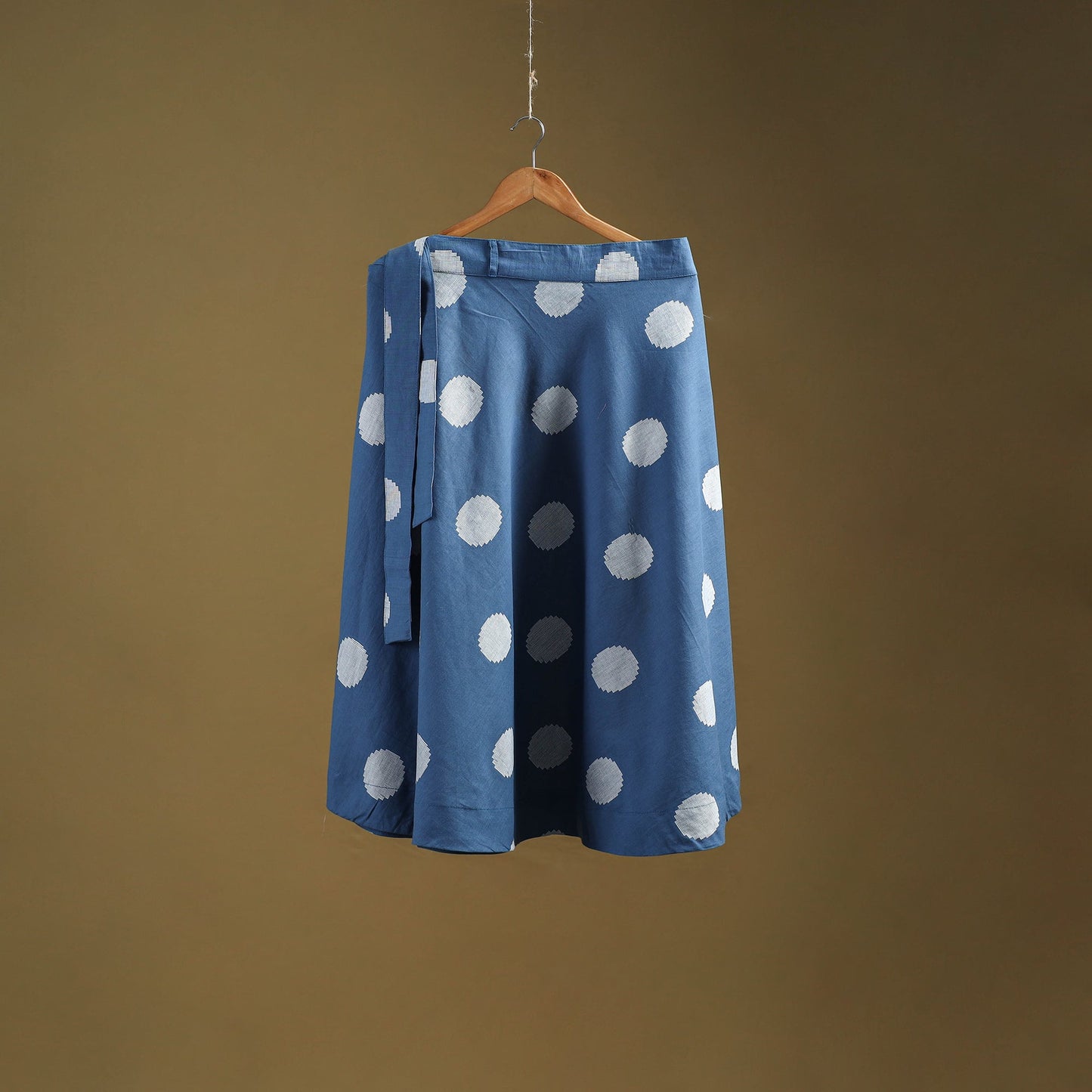 Jacquard weave cotton wrap around skirt 34 - handcrafted