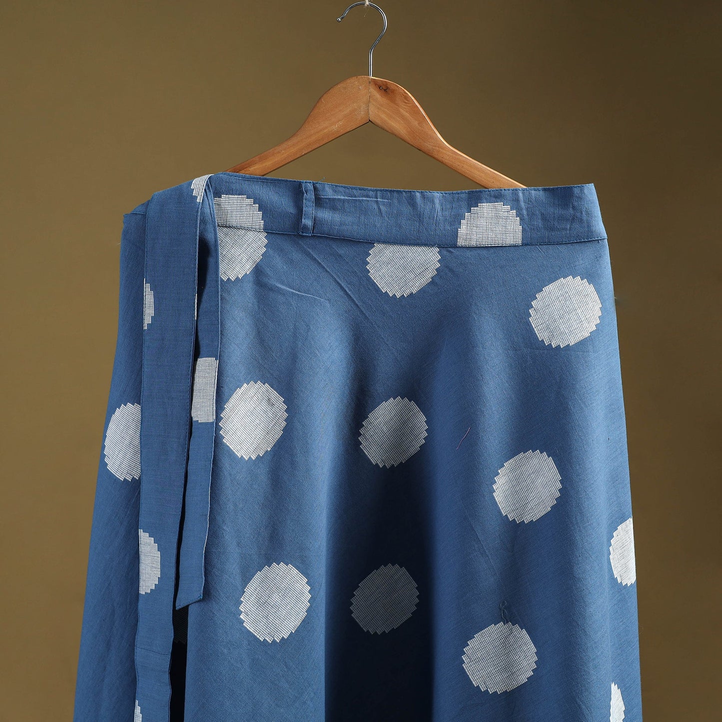 Jacquard weave cotton wrap around skirt 34 - handcrafted